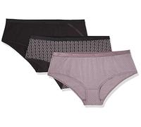 DIM Boxer Femme Les Pockets Coton Couleurs & Motifs x3, Lot Noir Logo, XL