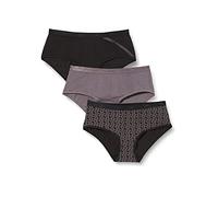 DIM Boxer Femme Les Pockets Coton Couleurs & Motifs x3, Lot Noir Logo, S