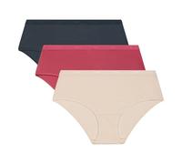 DIM Femme Les Pockets Ecodim Coton Finitions Extra-Plates X3 Boxer, Beige Ivoi/Silky RSE/GR Granit, L EU