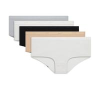 DIM Boxer Femme Les Pockets EcoDIM Toucher Doux x5, Noir/Peau/Blanc/Gris/Blanc, XXL