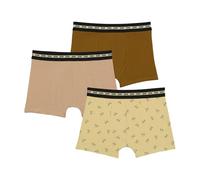DIM Garçon Fashion Coton Stretch X3 Boxer, Imprime Fun/Latte/Marron Olive, 10 Ans EU