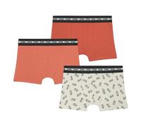 DIM Boxer Garçon Fashion Coton Stretch x3, Beige/Orange/Rouge, 14 ans