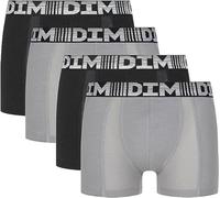 DIM Boxer Homme 3D Flex Air Respirabilité & Liberté De Mouvement x4, Noir/Gris Perle, XL