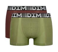 DIM Boxer Homme 3D Flex Air Respirabilité x2, Marron Chocolat/Kaki, M