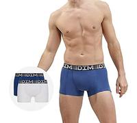 DIM Boxer Homme 3D Flex Air Respirabilité x2, Bleu Acier/Blanc, M