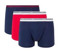DIM Boxer Homme Classic Colors Coton Stretch Confort et Maintien x3, Bleu Denim/Rouge Lave/Bleu Denim, 3XL