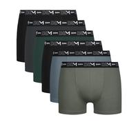 DIM Homme Coton Stretch Respirant Maintien Optimal X6 Caleçon Boxeur, Noir/Gris/Vert, M EU
