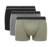 DIM Boxer Homme Green Coton Bio Ecoresponsable x3, Noir/Charbon Chiné/ Vert Terre, XL