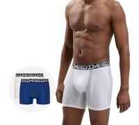 DIM Boxer Homme Long 3D Flex Air Respirabilité x2, Bleu Acier/Blanc, XXL
