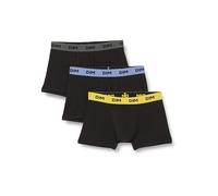 DIM Boxer Homme Mix and Colors Coton Stretch Confort x6, Noir ceinture jaune/bleu/gris, XL