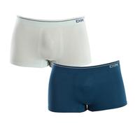 DIM Boxer Seamless Coton x2, Bleu Pale/Bleu Charon, M (Lot de 2) Homme