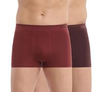 DIM Boxer Homme Seamless Coton x2, Rouge Truffe/Marron Intense, M