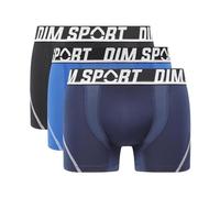 DIM Boxer Homme Sport Micro Thermorégulation x3, Noir/Bleu De Berlin/Bleu Cyan, XL