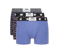 Dim Boxer Homme Vibes Coton Stretch x3, Flash/Nuage Noir/Bleu Barbeau, S