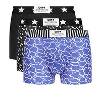 DIM Boxer Homme Vibes Coton Stretch x3, Nuage Bleu/Noir/Cotillon, XXL