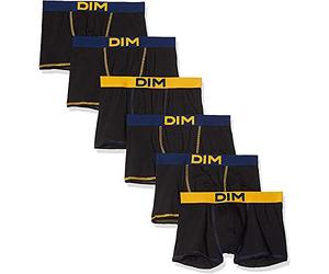 Dim Boxer Mix And Colors X6 Boxer de bain Homme Multicolore (Noir Ct Bleu Marin/Noir Ct Jaune Safran/Noir Ct Bleu Marin 8vz) Small (Taille fabricant: 2) 6lot de6