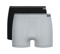 DIM Boxer Seamless Coton x2, Bleu Minuit/Bleu Denim, XL (Lot de 2) Homme