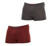 DIM Boxer Seamless Micro X2, Gris Quartz/Bordeaux Froid, 40-45 (Lot de 2) Homme