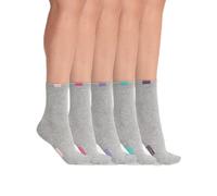 DIM Chaussettes Femme EcoDIM Coton Talon/Pointe Renforcés x5, Gris Clair, Taille unique