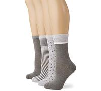 DIM Chaussettes Femme EcoDIM Style Coton & Confort x4, Gris Moyen Mel/Gris Clair Mel, Taille unique