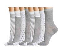 Dim Protège-Pieds Femme Ecodim Style Coton Maxi Pack x8, Gris Moyen Mel/Gris Clair Mel, Taille unique