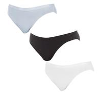 Dim Femme Les Pockets Ecodim Coton Confortable X3 Culotte, Noir/Blanc/Gris, 36-38 EU