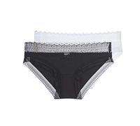 Dim Femme Sexy Fashion X2 Culotte, Noir/Blanc, 36-38 EU