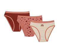 DIM Culotte Fille les Pockets Coton Doux Confortable x3, Hearts / Sable / Brick, 8 Ans