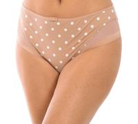 DIM Culotte Femme Generous Classique x1, Marron à Pois Blanc, XS