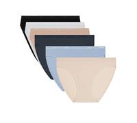 DIM Femme Les Pockets Ecodim Coton Couleurs Douces X6 Culotte, Lot Bleu Chemise, XS-S EU