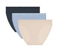 DIM Femme Les Pockets Ecodim Coton Confortable X3 Culotte, Beige Ivoi/BL Chemise/GR Granit, L EU