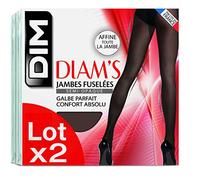 Dim Diam'S Jambes Fuselées X2 - Collants - 25 DEN - Lot de 2 - Femme - Noir - FR: 3 (Taille fabricant: 3)