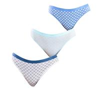 Dim Femme Les Pockets Coton Confortable X3 Culotte, Lot Geo Blues, 36-38 EU