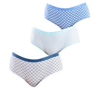 Dim Femme Les Pockets Coton Couleurs & Motifs X3 Boxer, Lot Geo Blues, 40-42 EU