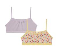 DIM Fille Brassières Les Pockets Coton X2 Bra, Lot Joli Cœur Lilas, 8 Ans EU