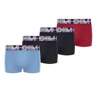 DIM Garçon Ecodim Coton Stretch Coloré X4 Boxer Briefs, BL Ciel/Nr/Noir/Rouge Lave, 4-5 Ans EU