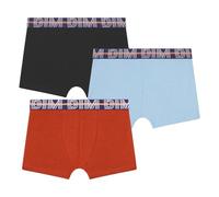 DIM Garçon Ecodim Coton Stretch X3 Boxer Briefs, Bleu Ciel/Nr/Rouge Caramel, 6 Ans EU