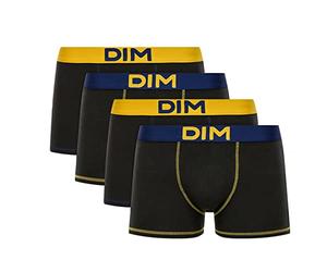 Dim Homme Boxer, Noir Jaune Safran/Bleu Marin/Noir Jaune Safran/Bleu Marin, 2