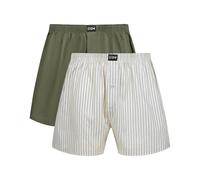 Dim Homme - Caleçon Flottant Coton Stretch x2 | Respirant & Confort Optimal | Motifs Modernes | Ceinture Logo | Certifié Oeko-TEX