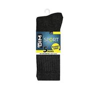 Dim Mi-chaussettes Ecodim Sport – Lot de 5 paires – Respirantes en coton – Noir 43/46