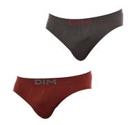 DIM Slip Seamless Micro x2, Gris Quartz/Bordeaux Froid, L (Lot de 2) Homme
