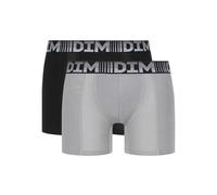 Dim Lot De 2 Boxers Longs Homme Respirants Noir Gris 3d Flex Air