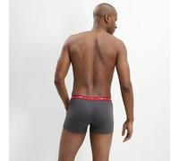 Dim Lot De 3 Boxers Gris, Rouge Chili Et Noir Coton Stretch