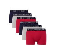 Dim Boxer Homme Coton Stretch Respirant Maintien Optimal x6, Bleu Denim/Rouge Topaze/Acier, XXL