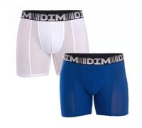 Dim Boxer homme long 3D Flex Air - Respirant - Lot x2 Blanc/Bleu 2XL