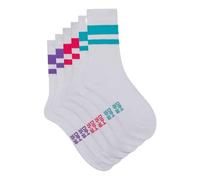 DIM Mi Chaussettes EcoDIM Sport Style Femme x3, Rouge Cerise/Amethyste/Bleu Lagon, 35-38