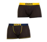 Dim Mix And Colors Boxer X2 Shorty Homme Noir (Noir Ct Jaune Safran/ Noir Ct Bleu Marin) Medium (Taille fabricant: 3) 2lot de2