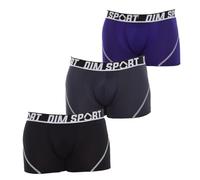 DIM Boxer Homme Sport Micro Thermorégulation x3, Noir/Gris Granit/Violet Amethyste, S
