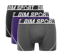 DIM Boxer Homme Sport Micro Thermorégulation x3, Noir/Gris Granit/Violet Amethyste, XXL