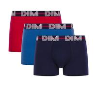 DIM Boxer Homme Style Powerful Coton Stretch x3, Rouge Baie/Bleu De Nuit/Bleu Colbalt, S